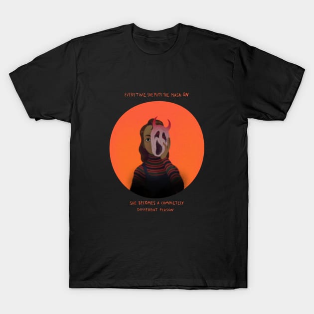 The girl who put her mask T-Shirt by Plastiboo